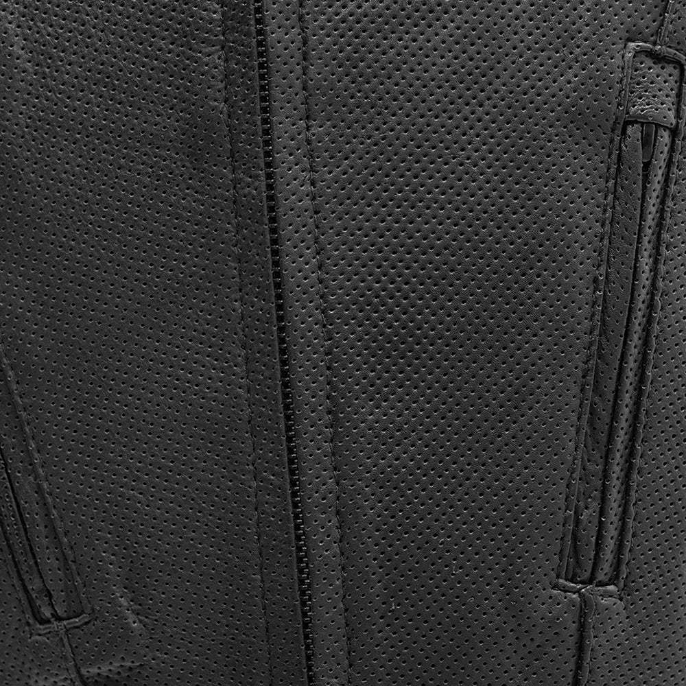 Raceway - Men's Motorcycle Perforated Leather Vest - First Manufacturing Company - Flyclothing LLC