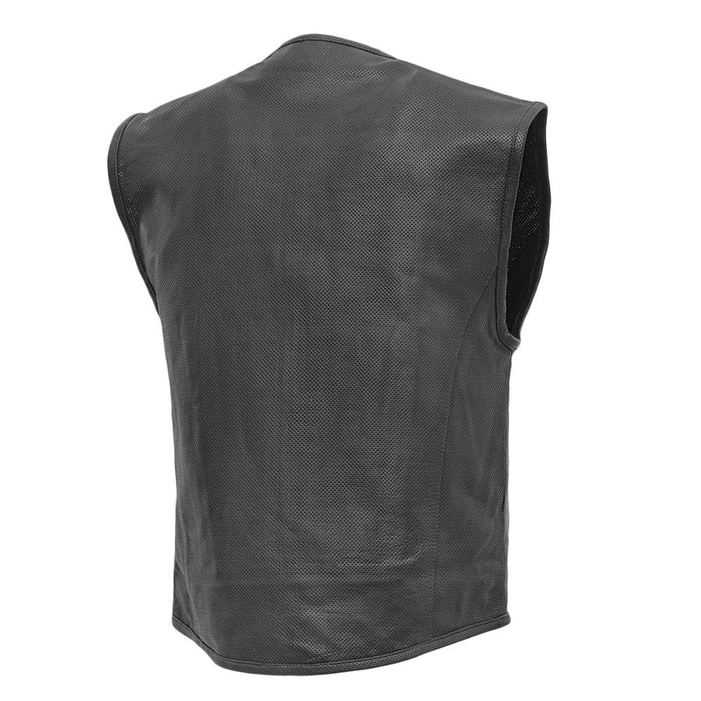 Raceway - Men's Motorcycle Perforated Leather Vest - First Manufacturing Company - Flyclothing LLC