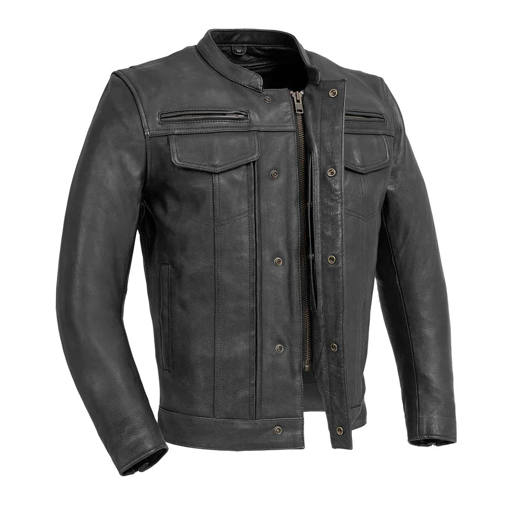 Raider Men's Motorcycle Leather Jacket - First Manufacturing Company - Flyclothing LLC