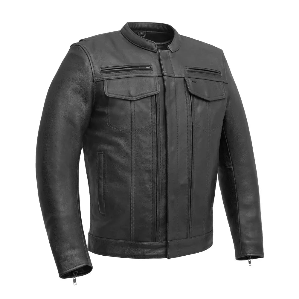 Raider Men's Motorcycle Leather Jacket - First Manufacturing Company - Flyclothing LLC