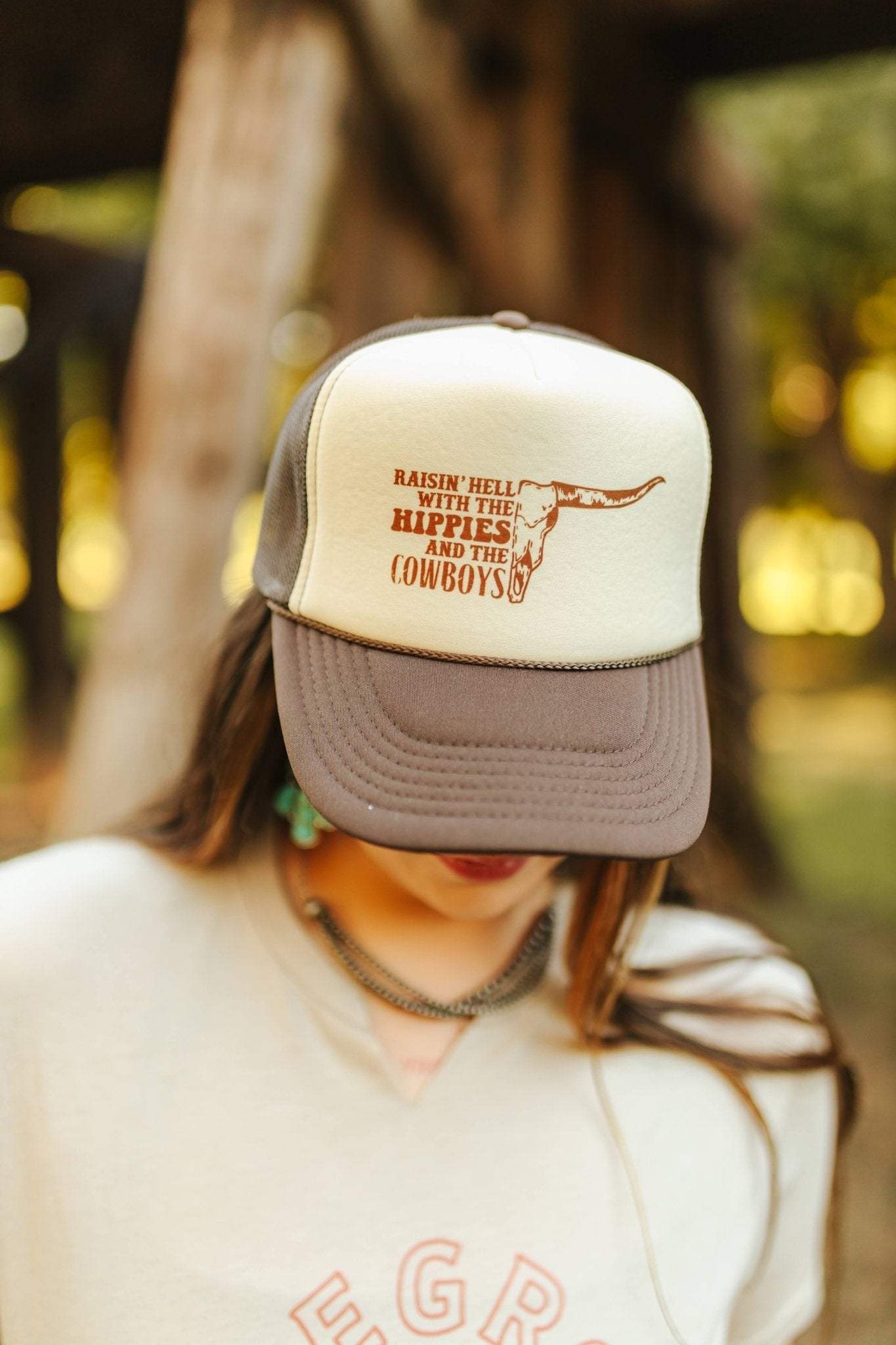 Raisin' Hell With Hippies & Cowboys Trucker Hat - Wild Junkie - Flyclothing LLC