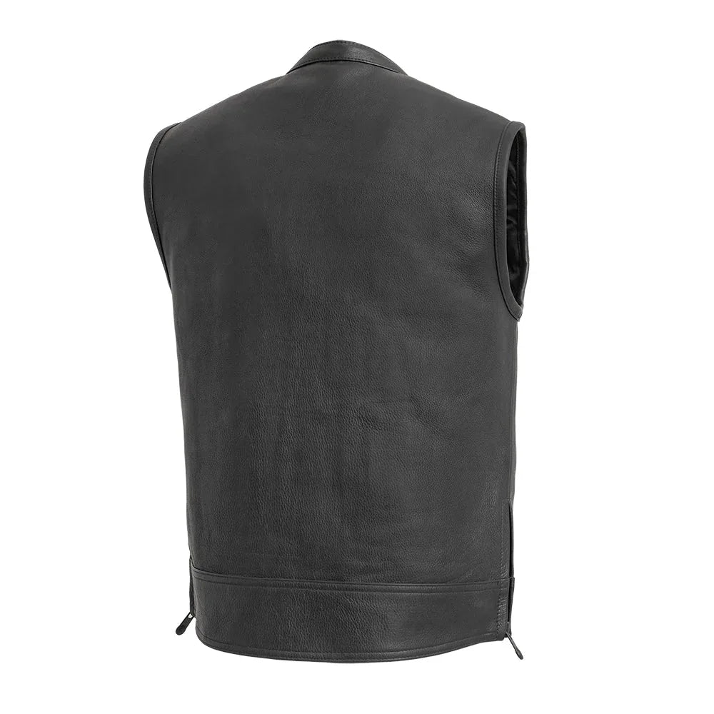 Rampage - Men's Motorcycle Leather Vest - First Manufacturing Company - Flyclothing LLC