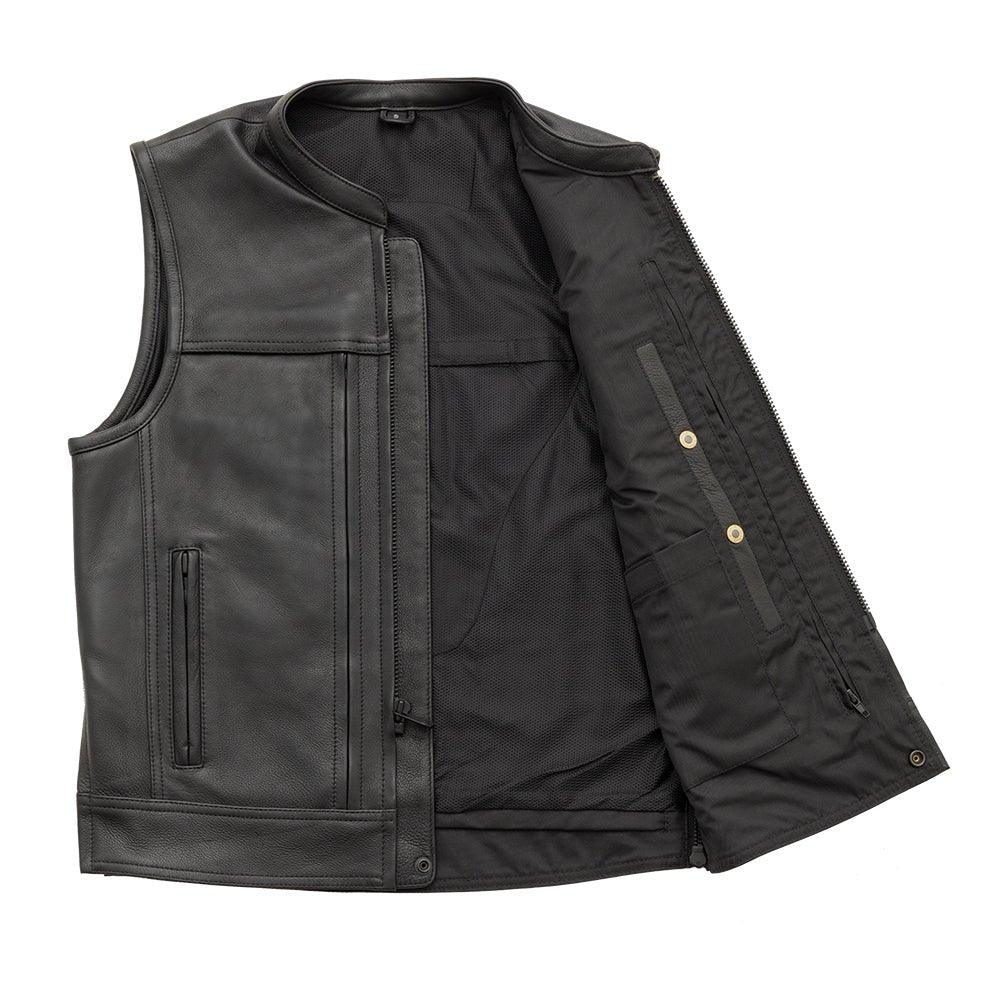 Rampage - Men's Motorcycle Leather Vest - First Manufacturing Company - Flyclothing LLC