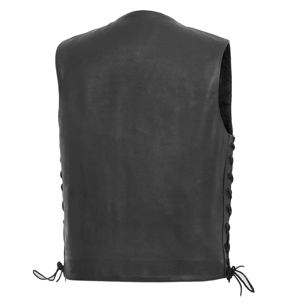 Rancher - Men's Motorcycle Western Style Leather Vest - First Manufacturing Company - Flyclothing LLC