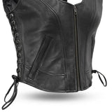 Raven Women's Motorcycle Leather Vest - First Manufacturing Company - Flyclothing LLC