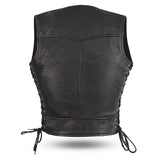 Raven Women's Motorcycle Leather Vest - First Manufacturing Company - Flyclothing LLC