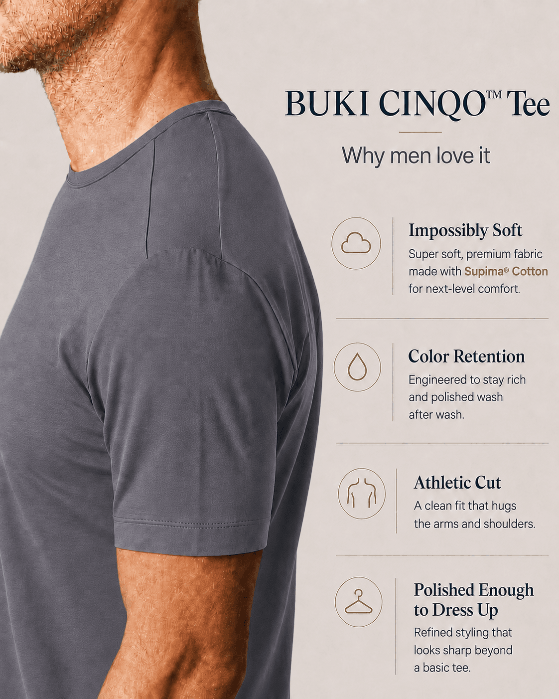 Buki Cinqo Tech Tee - Raven