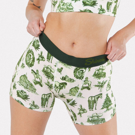The Xmas In Texas | Western Toile Women’s Boxers