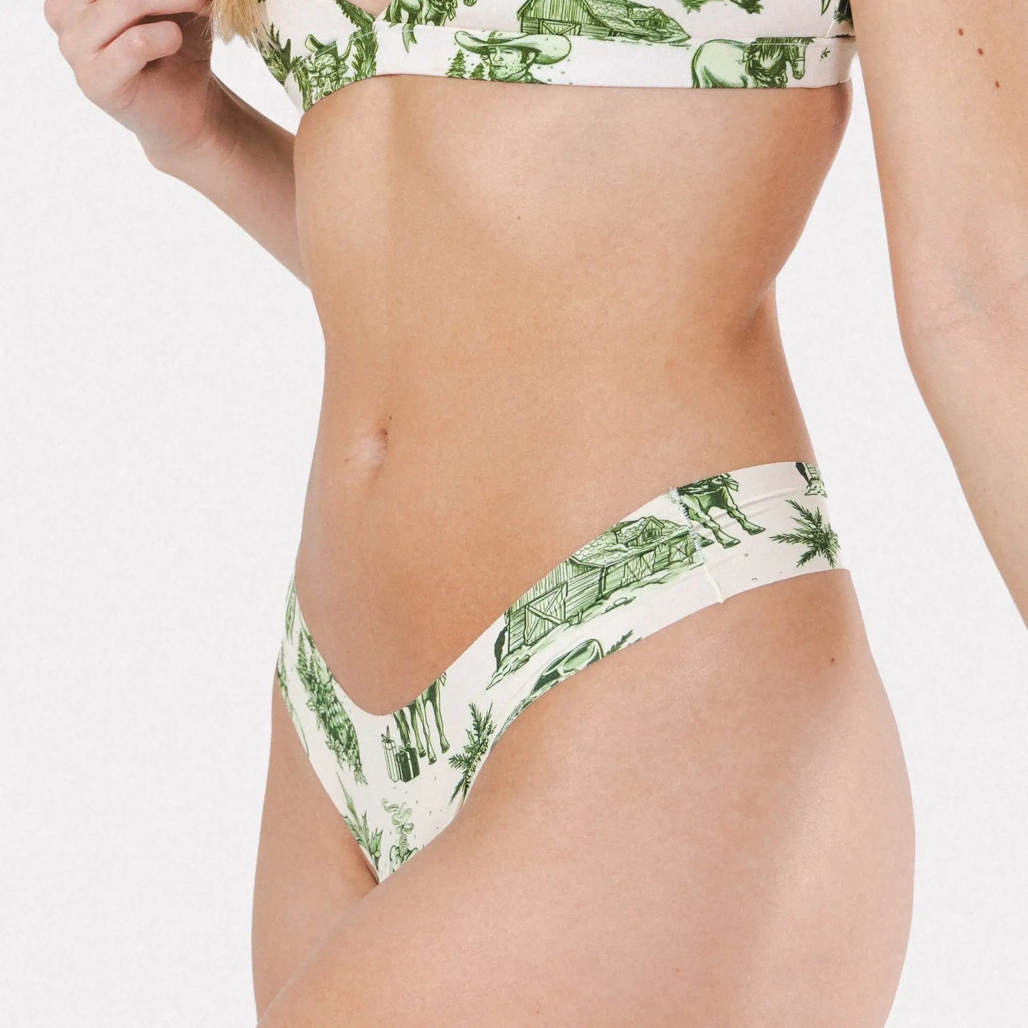 The Western Wonderland | Western Toile Seamless Thong - Shinesty - Flyclothing LLC