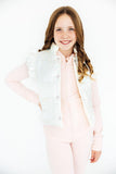 White Checker Puffer Vest