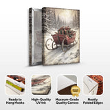 Vintage Christmas Sleigh Sled Wall Art IV - Tailored Canvases - Flyclothing LLC