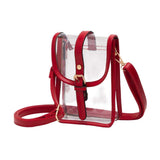 Faux Leather Belt Buckle Pointed Transparent Crossbody Bag - Madeline Love - Flyclothing LLC