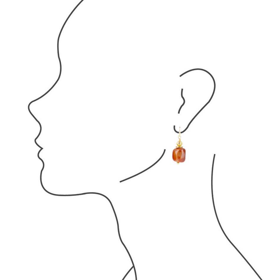 Red Agate Drop Earrings - Barse Jewelry - Flyclothing LLC