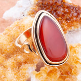 Orange Carnelian Golden Statement Ring - Barse Jewelry