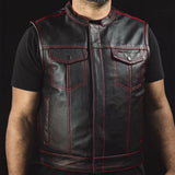The Club Cut Men's Motorcycle Leather Vest, Multiple Color Options - First Manufacturing Company - Flyclothing LLC