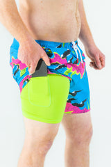 The Melted Popsicle | Retro Neon Ball Hammock® Pouch 5" Swim Trunks - Shinesty