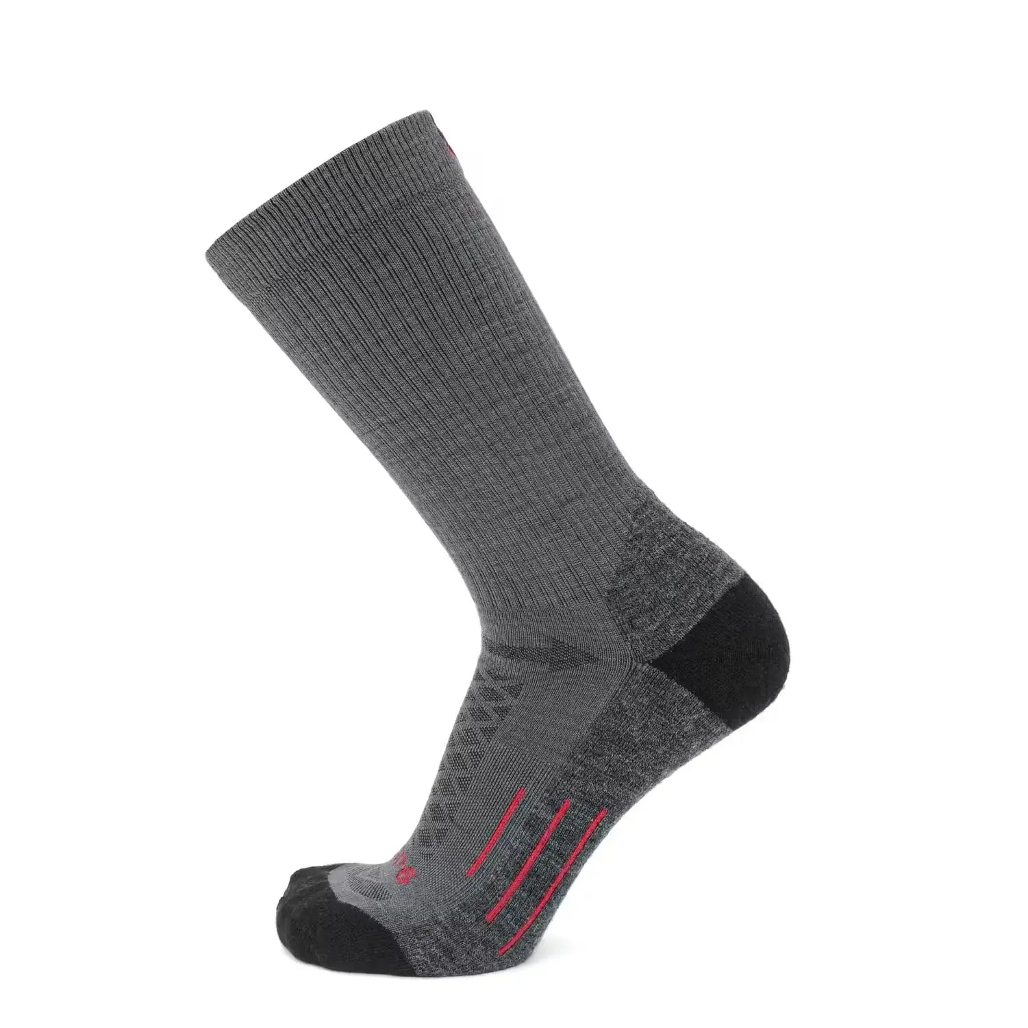 Graphite - Hike Crew Midweight Merino Wool Sock - GRIP6 - Flyclothing LLC