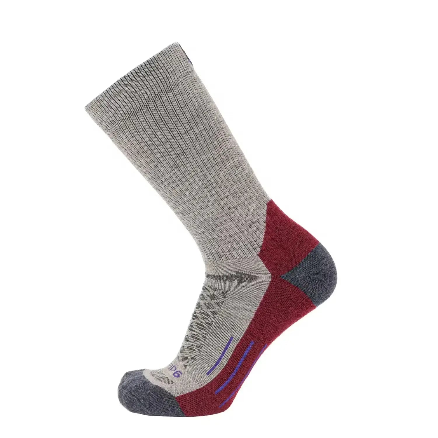 Berry - Hike Crew Midweight Merino Wool Sock - GRIP6 - Flyclothing LLC