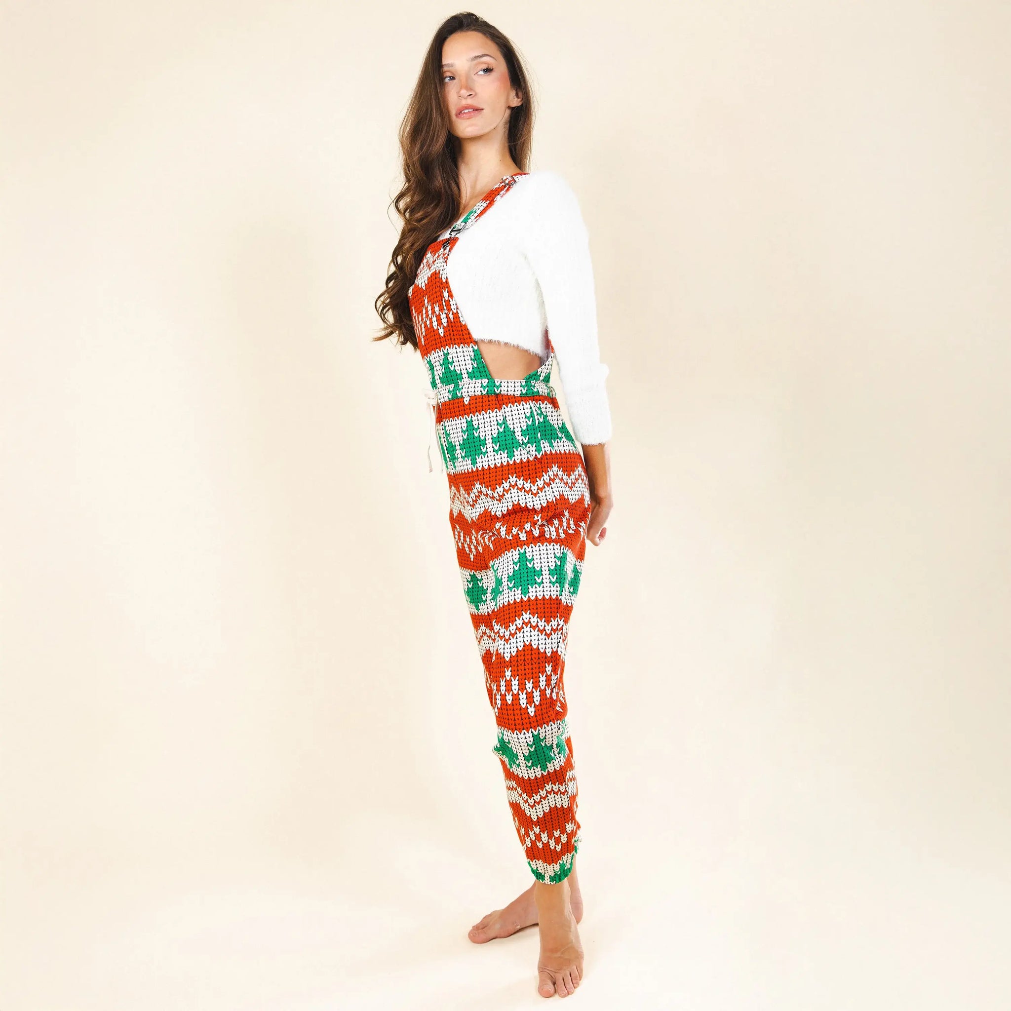 The Red Ryder | Fair Isle Knit Print Women's Pajamaralls® - Shinesty - Flyclothing LLC