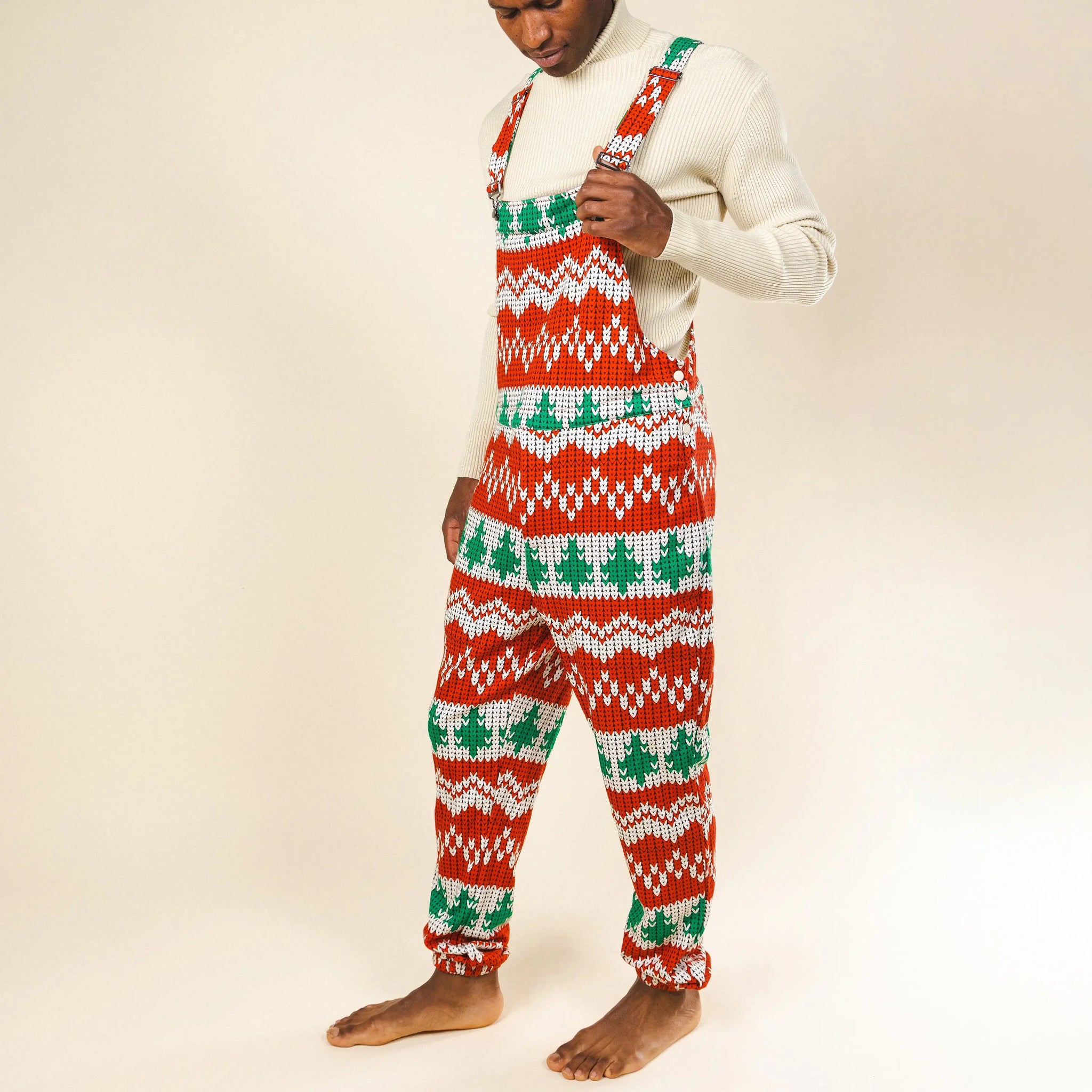 The Red Ryder | Fair Isle Knit Print Pajamaralls® - Shinesty - Flyclothing LLC