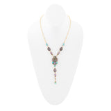 Regalia Blue Abalone Golden Y Necklace - Barse Jewelry