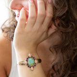 Regalia Blue Turquoise Purple and Orange Coral Golden Cuff Bracelet - Barse Jewelry - Flyclothing LLC