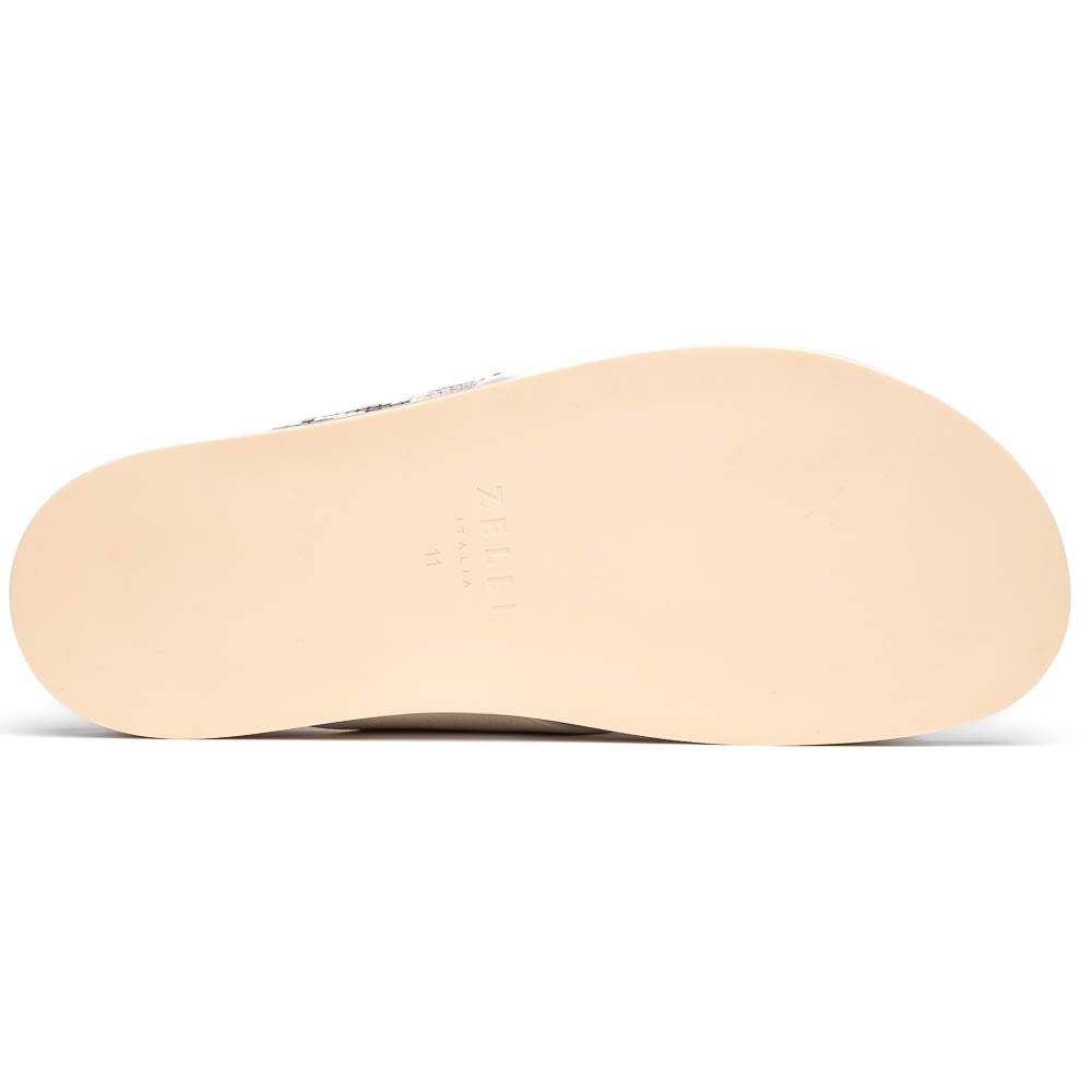06-105-TPE RENA Italian Goatskin Suede Python Embossed Slide Taupe - Zelli Italia - Flyclothing LLC