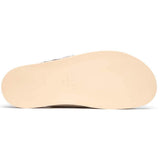 06-105-TPE RENA Italian Goatskin Suede Python Embossed Slide Taupe - Zelli Italia - Flyclothing LLC
