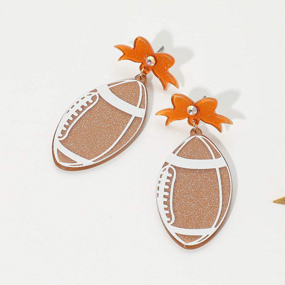 Resin Football Dangle Earrings - Madeline Love - Flyclothing LLC