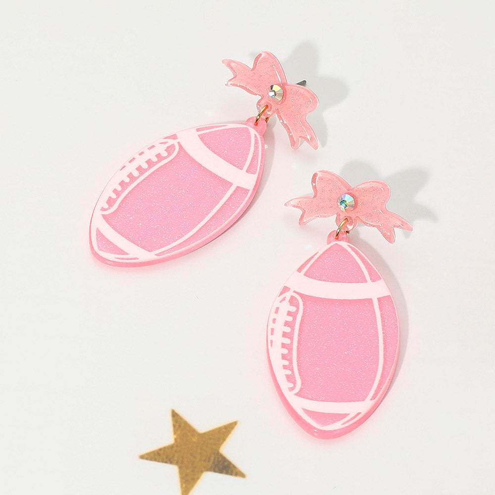 Resin Football Dangle Earrings - Madeline Love - Flyclothing LLC