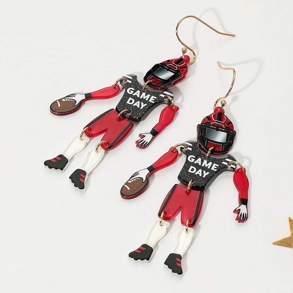 Resin GAME DAY Football Player Dangle Earrings - Madeline Love - Flyclothing LLC