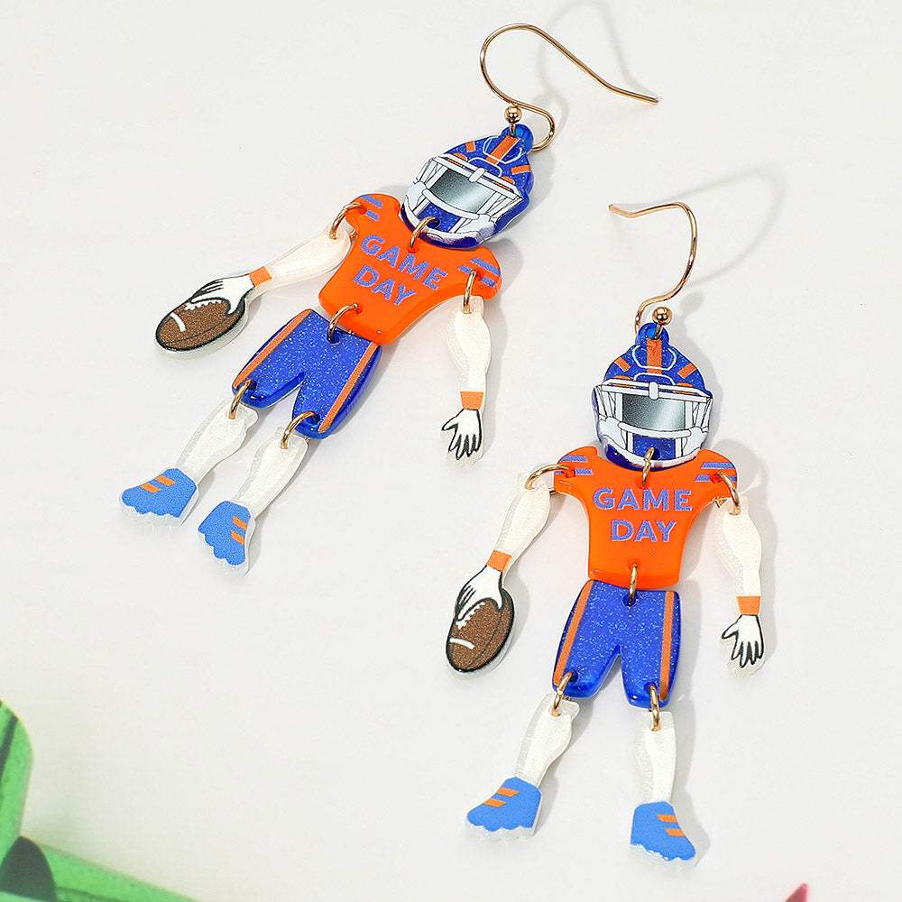 Resin GAME DAY Football Player Dangle Earrings - Madeline Love - Flyclothing LLC