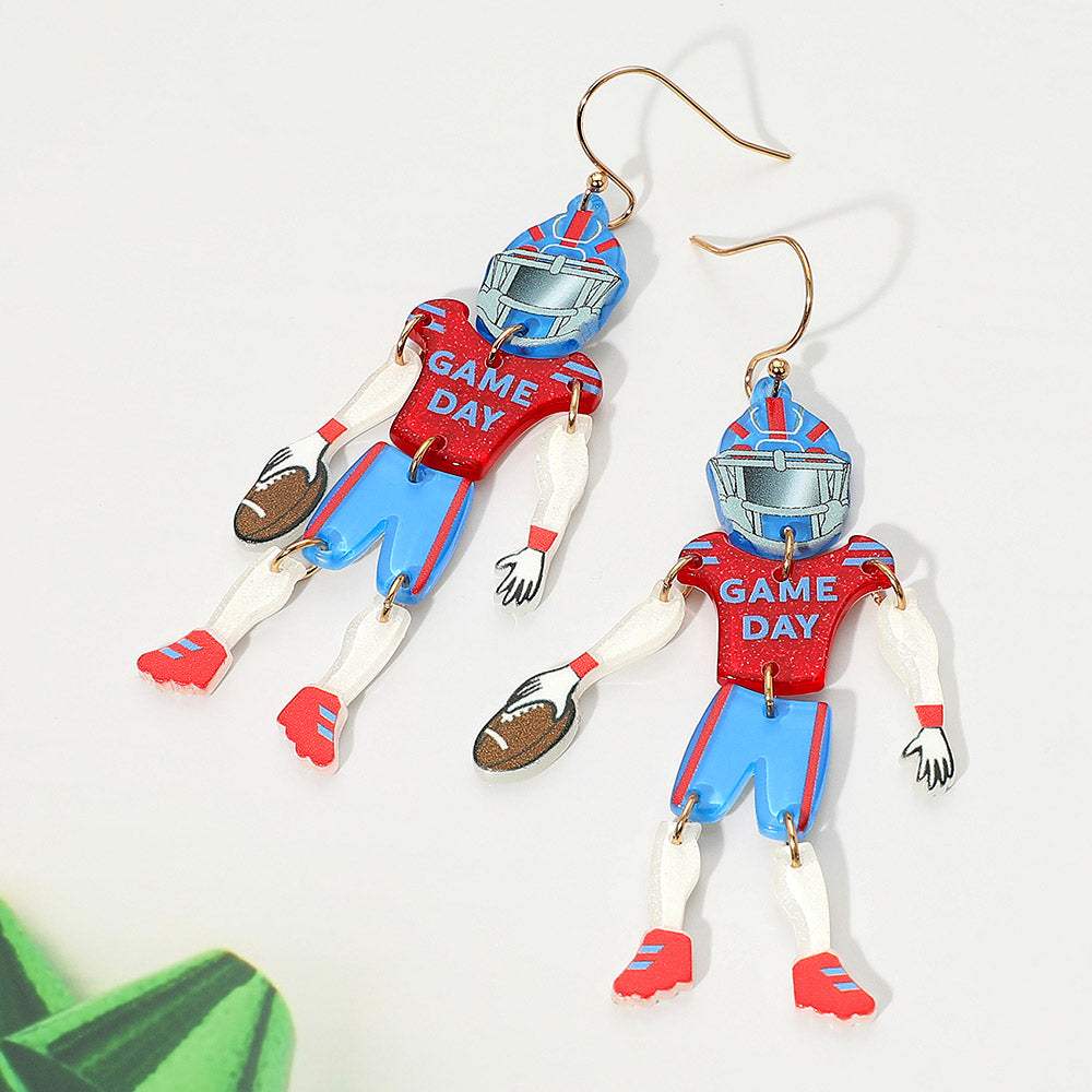 Resin GAME DAY Football Player Dangle Earrings - Madeline Love - Flyclothing LLC
