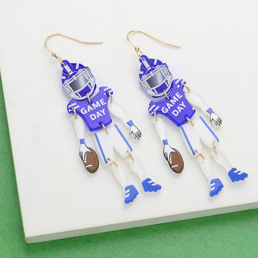 Resin GAME DAY Football Player Dangle Earrings - Madeline Love - Flyclothing LLC