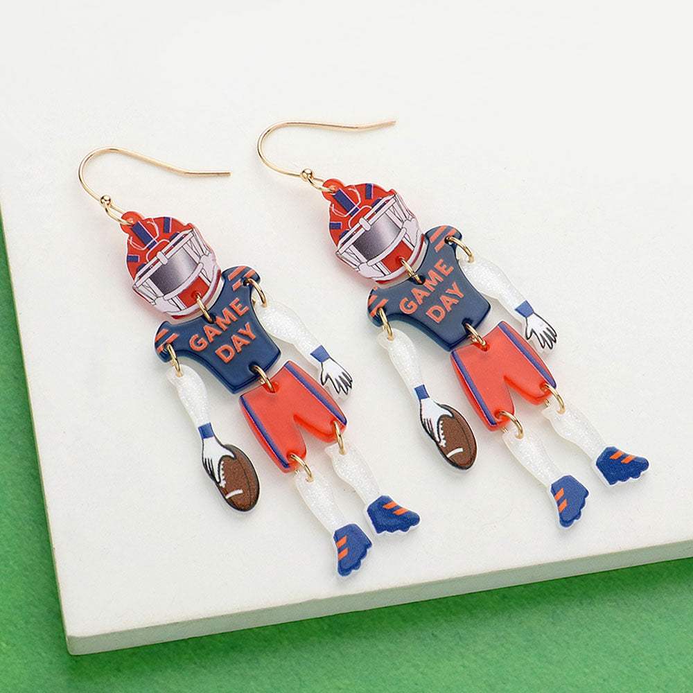 Resin GAME DAY Football Player Dangle Earrings - Madeline Love - Flyclothing LLC