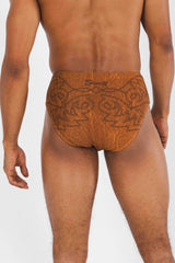 The Reverse Chaps | Western Faux Cracked Leather Ball Hammock® Pouch Swim Brief - Shinesty - Flyclothing LLC