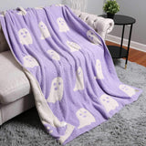 Reversible Ghost Patterned Throw Blanket - Madeline Love - Flyclothing LLC