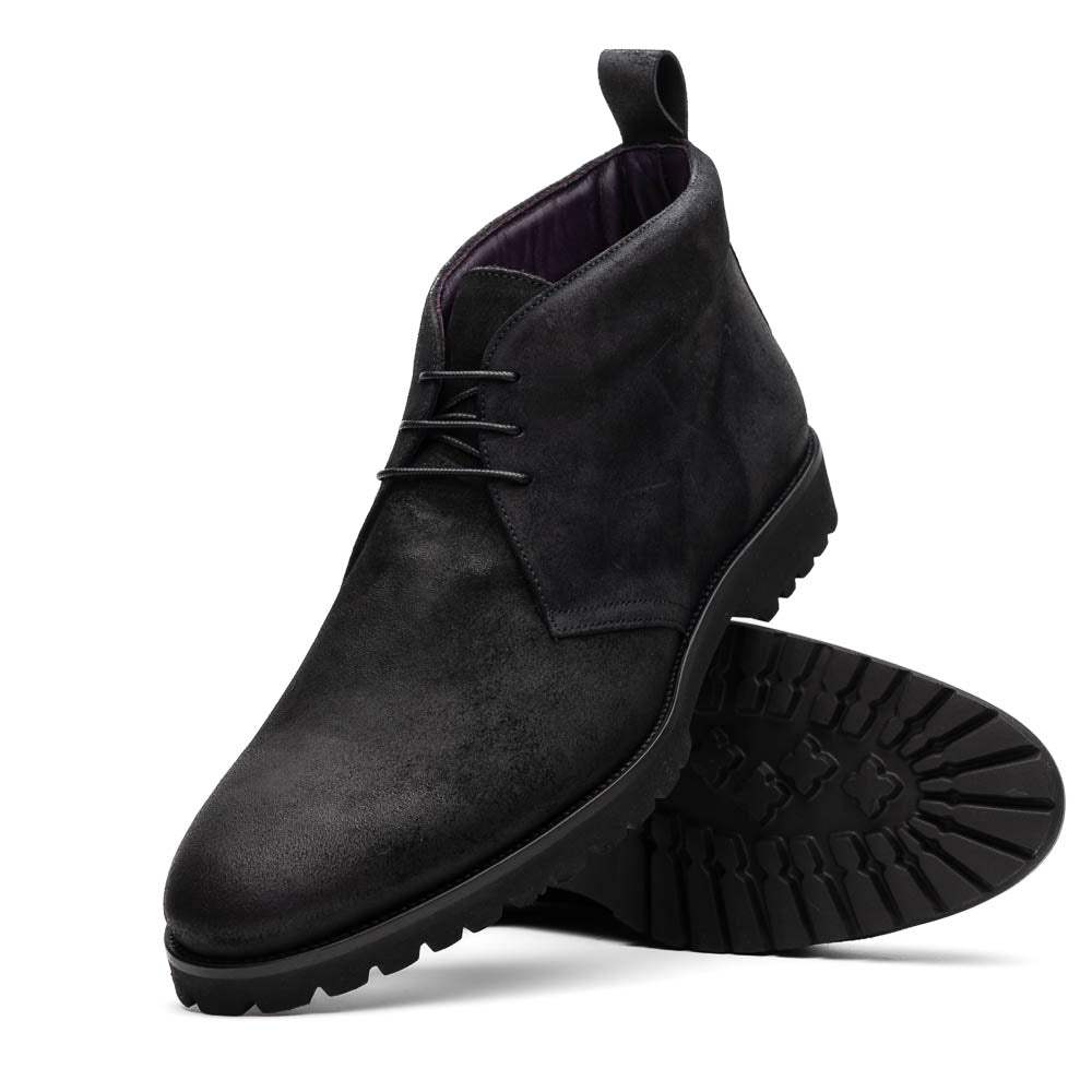 46-602-BLK REZZA Suede Calfskin Chukka Boot Black - Zelli Italia - Flyclothing LLC