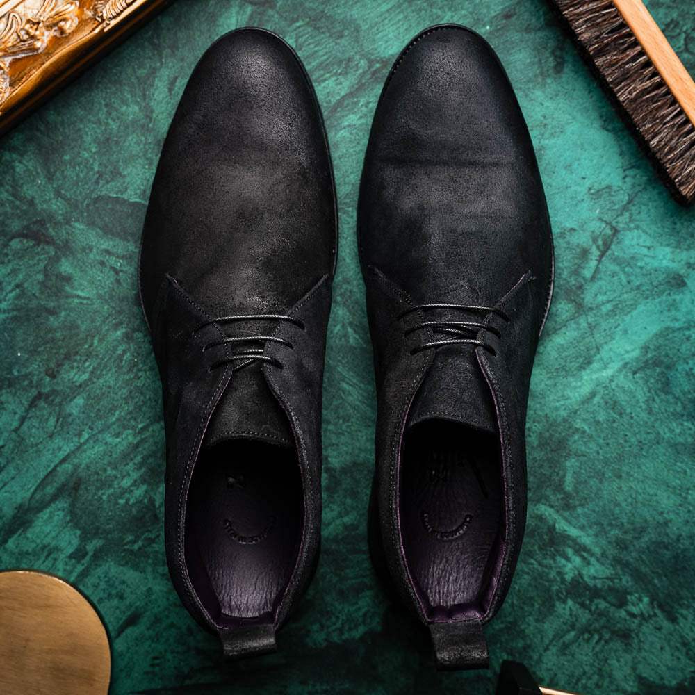 46-602-BLK REZZA Suede Calfskin Chukka Boot Black - Zelli Italia - Flyclothing LLC