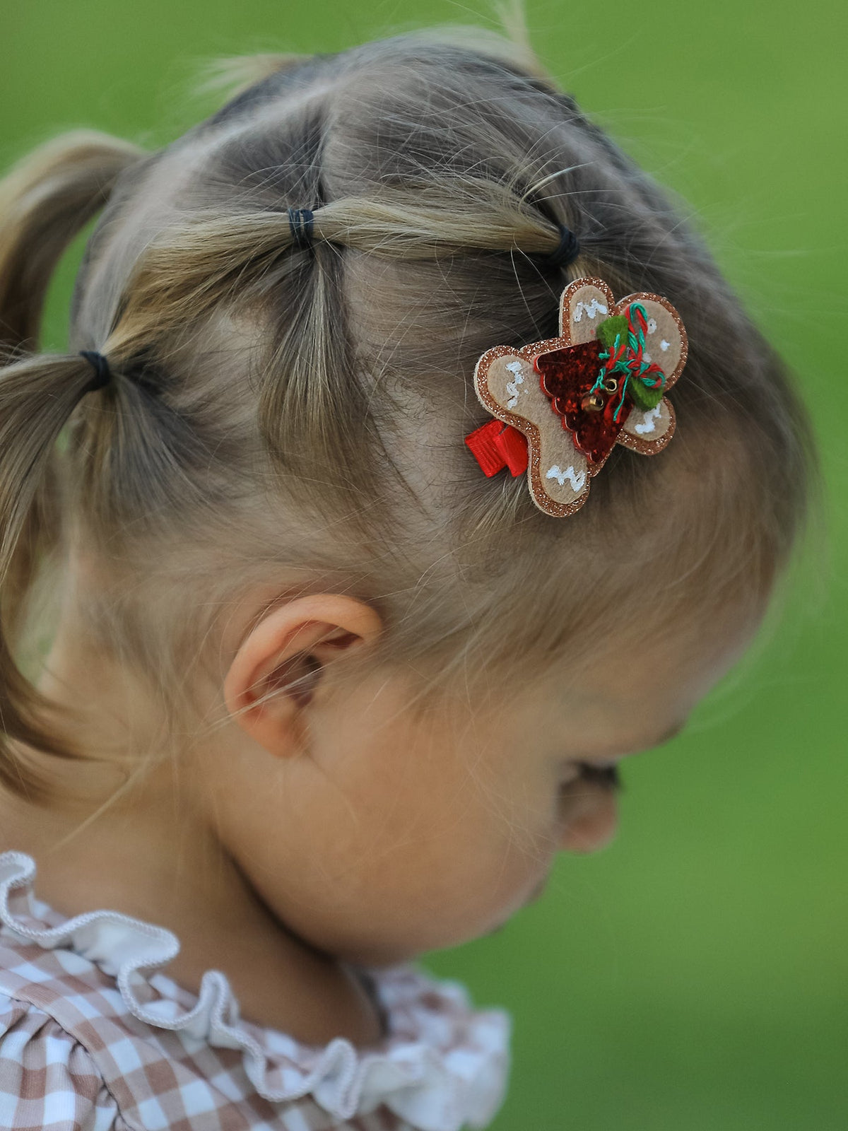 Christmas Gingerbread Girls Hair Clip - Rylee Faith Designs - Flyclothing LLC