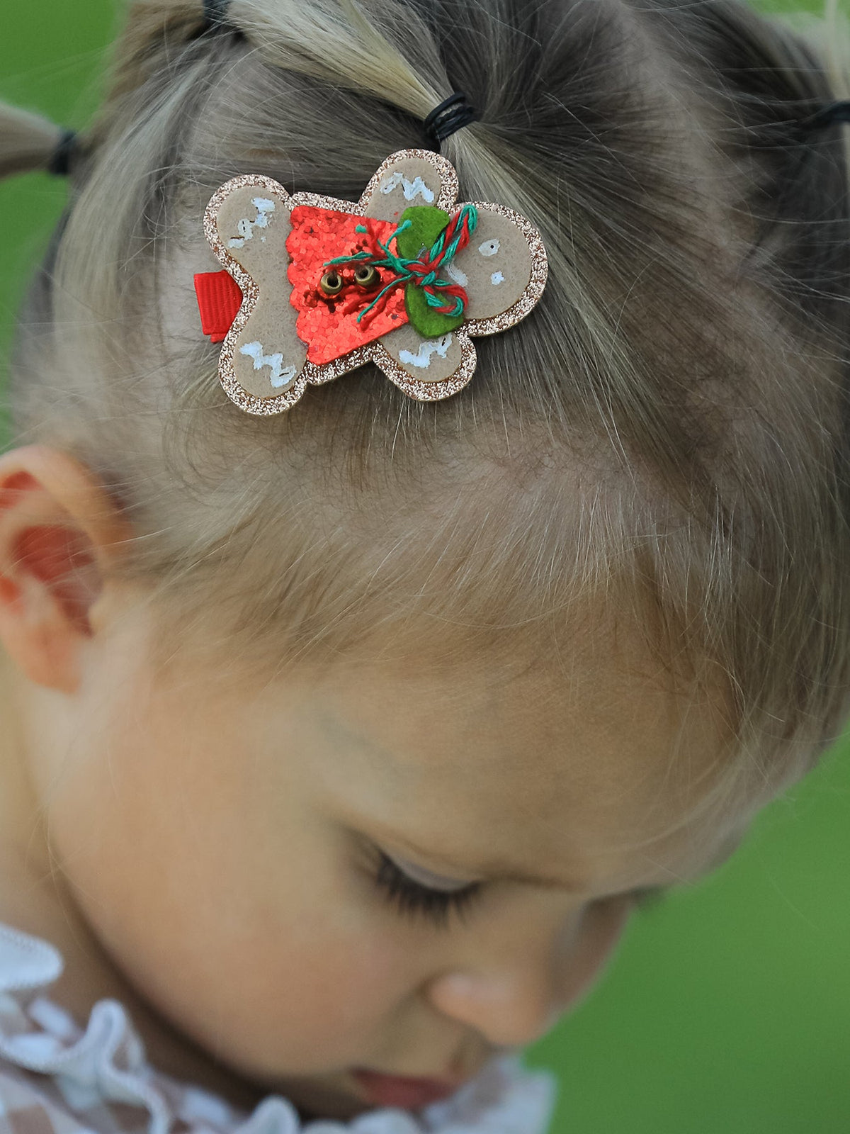Christmas Gingerbread Girls Hair Clip - Rylee Faith Designs - Flyclothing LLC