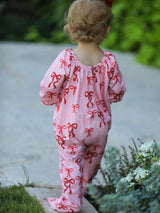Bow Print Baby Girls Romper - Rylee Faith Designs - Flyclothing LLC