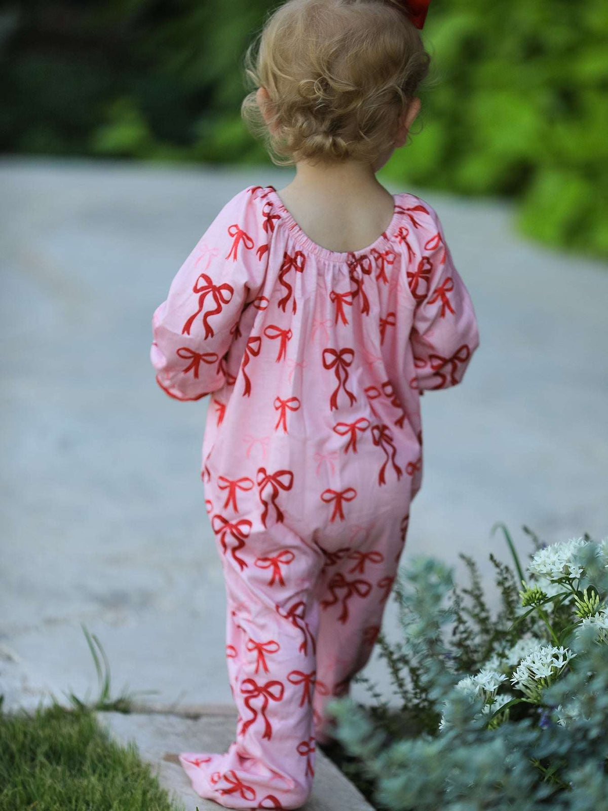 Bow Print Baby Girls Romper - Rylee Faith Designs - Flyclothing LLC