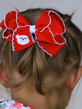 Winter Christmas Santa Hair Clip 4.3inch - Rylee Faith Designs - Flyclothing LLC