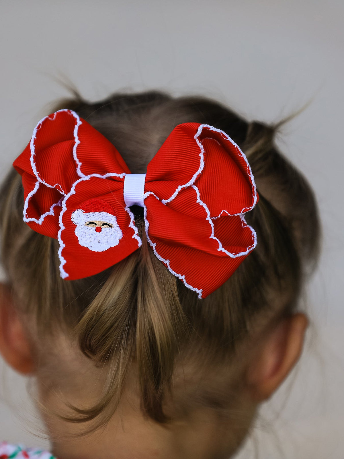 Winter Christmas Santa Hair Clip 4.3inch - Rylee Faith Designs - Flyclothing LLC