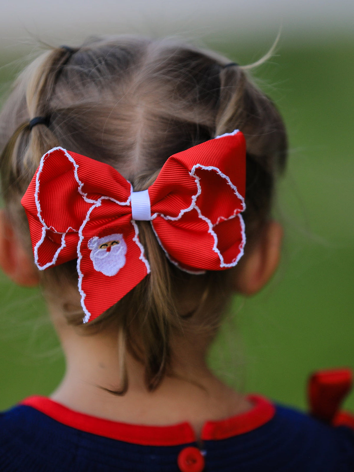 Winter Christmas Santa Hair Clip 4.3inch - Rylee Faith Designs - Flyclothing LLC