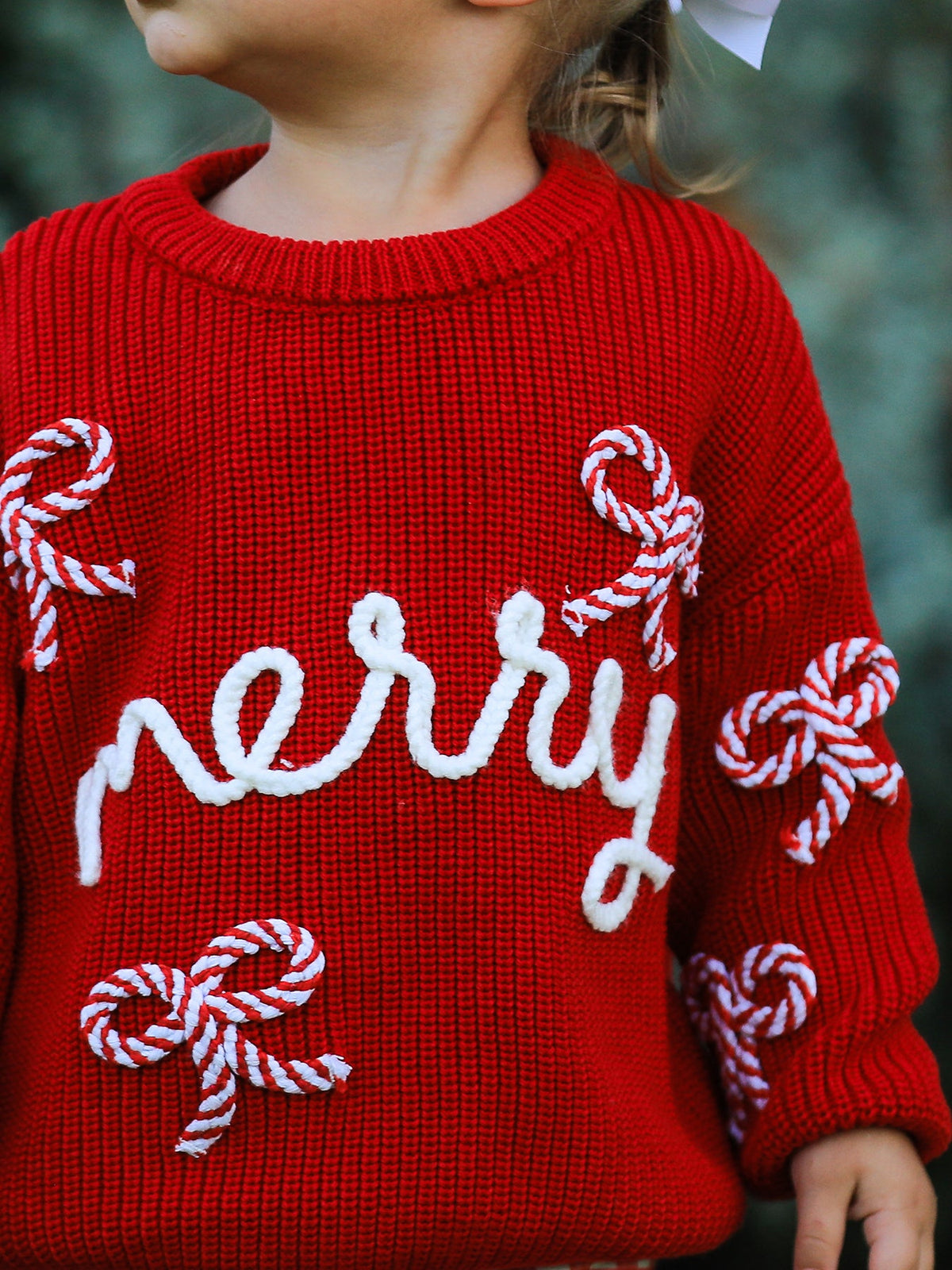 Mom and Me Winter Christmas Red "merry" Pullover Sweater - Rylee Faith Designs - Flyclothing LLC