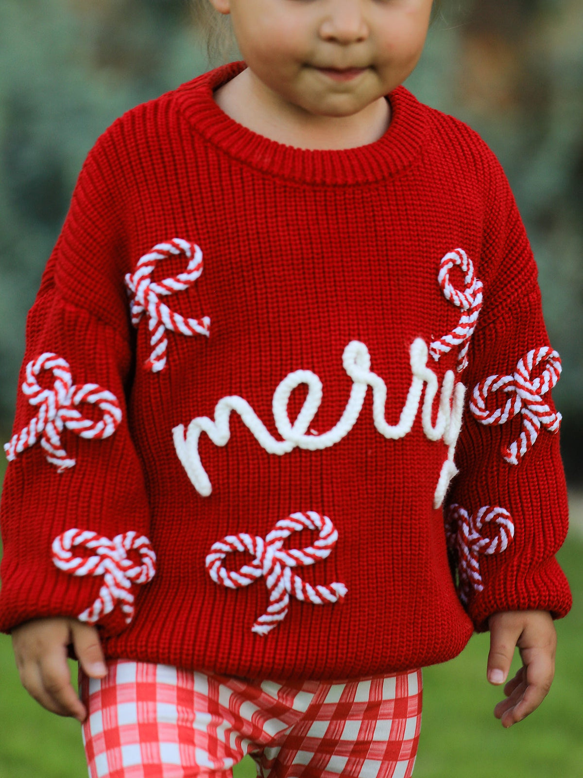 Mom and Me Winter Christmas Red "merry" Pullover Sweater - Rylee Faith Designs - Flyclothing LLC