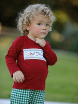 Christmas Tree Dog Smocking Embroidered Plaid Boys Set - Rylee Faith Designs - Flyclothing LLC