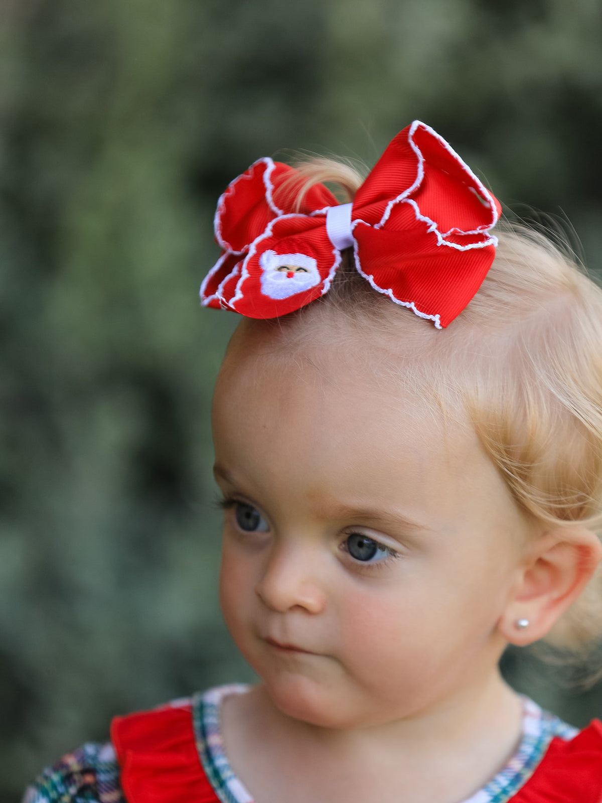 Winter Christmas Santa Hair Clip 4.3inch - Rylee Faith Designs - Flyclothing LLC